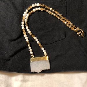 Quartz and Glass Beaded Necklace